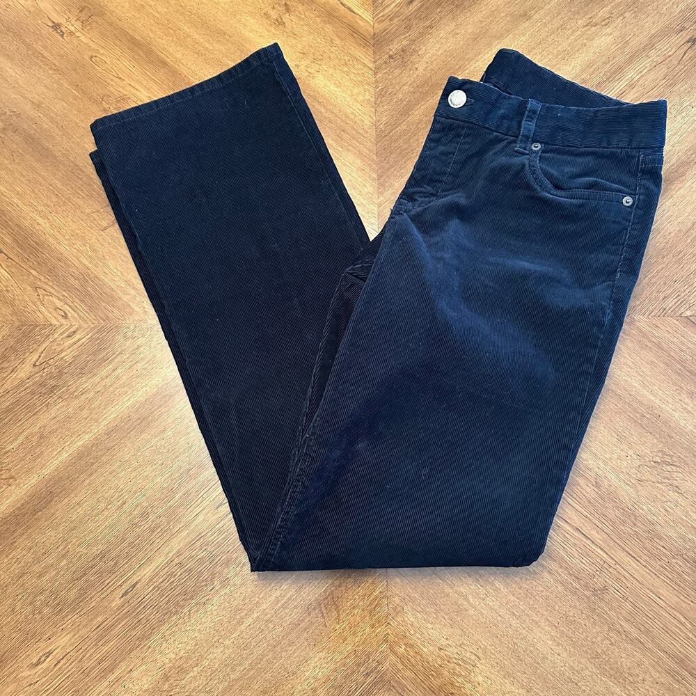J. Crew Black Corduroy Favorite Fit Pants, Size 10 R, Cotton Casual Preppy